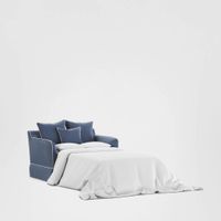Noosa Hamptons 1.5 Seat Sofa Bed Navy W/White Pipping