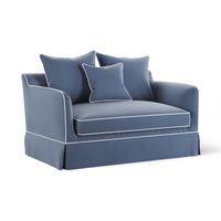 Noosa Hamptons 1.5 Seat Sofa Bed Navy W/White Pipping