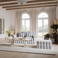 Noosa Hamptons 2 Seat Sofa Sky Stripe