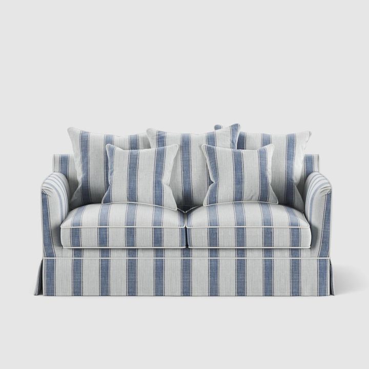 Noosa Hamptons 2 Seat Sofa Sky Stripe