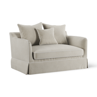 Noosa Hamptons 1.5 Seat Sofa Bed Natural W/White Piping