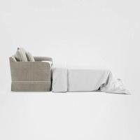 Noosa Hamptons 1.5 Seat Sofa Bed Natural W/White Piping