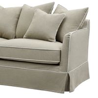 Noosa Hamptons 2.5 Seat Sofa Bed Natural W/White Piping