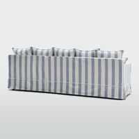 Noosa 3 Seater Right Chaise Sofa Blue Sky Stripe