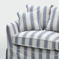 Noosa 3 Seater Right Chaise Sofa Blue Sky Stripe