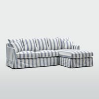 Noosa 3 Seater Right Chaise Sofa Blue Sky Stripe