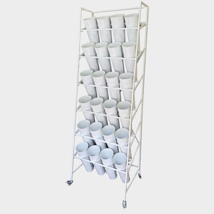 Metal Flower Rack with 6 Shelves 24 Buckets