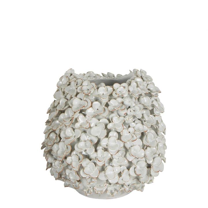 Ella Ceramic Flower Vase Small White