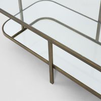 Lewis Brass Iron Glass & Mirror Coffee Table