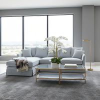 Lewis Brass Iron Glass & Mirror Coffee Table