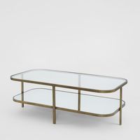 Lewis Brass Iron Glass & Mirror Coffee Table