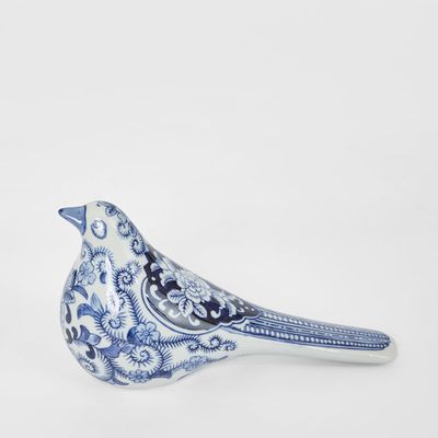 Dynasty Bird Dark Blue & White