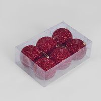 Tinsel Bauble Red - Set of 6