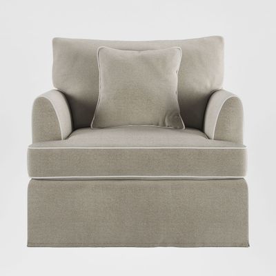 Byron Hamptons Armchair Natural W/White Piping