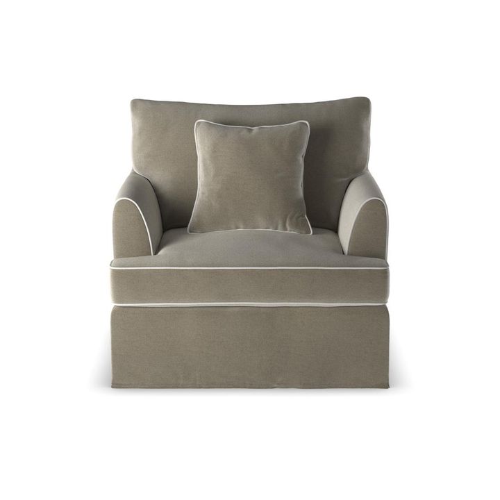 Byron Hamptons Armchair Natural W/White Piping