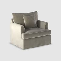 Byron Hamptons Armchair Natural W/White Piping