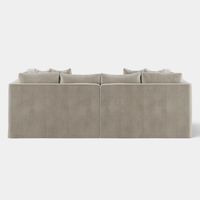 Marbella Modular 4 Seater Sofa Reversible Ottoman Chaise Natural W/White Piping
