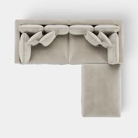 Marbella Modular 4 Seater Sofa Reversible Ottoman Chaise Natural W/White Piping