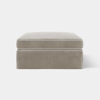 Marbella Ottoman Natural with White Piping