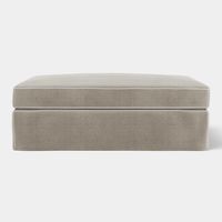 Marbella Ottoman Natural with White Piping