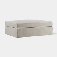 Marbella Ottoman Natural with White Piping