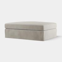 Marbella Ottoman Natural with White Piping