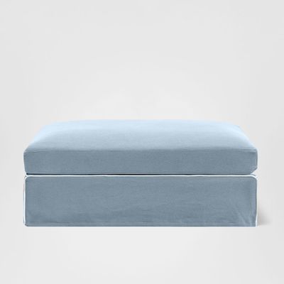 Marbella Ottoman Beach W/White Piping