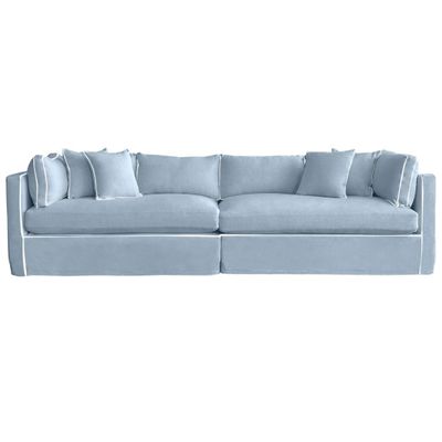 Marbella 4 Seat Sofa Beach W/White piping