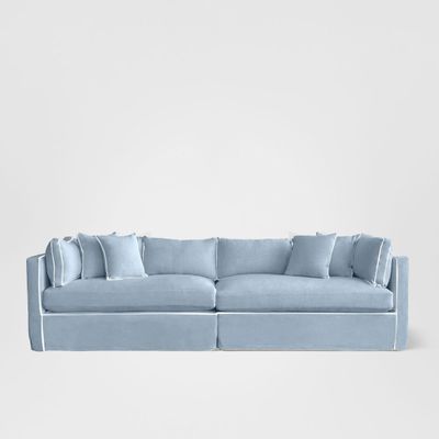 Marbella 4 Seat Sofa Beach W/White piping