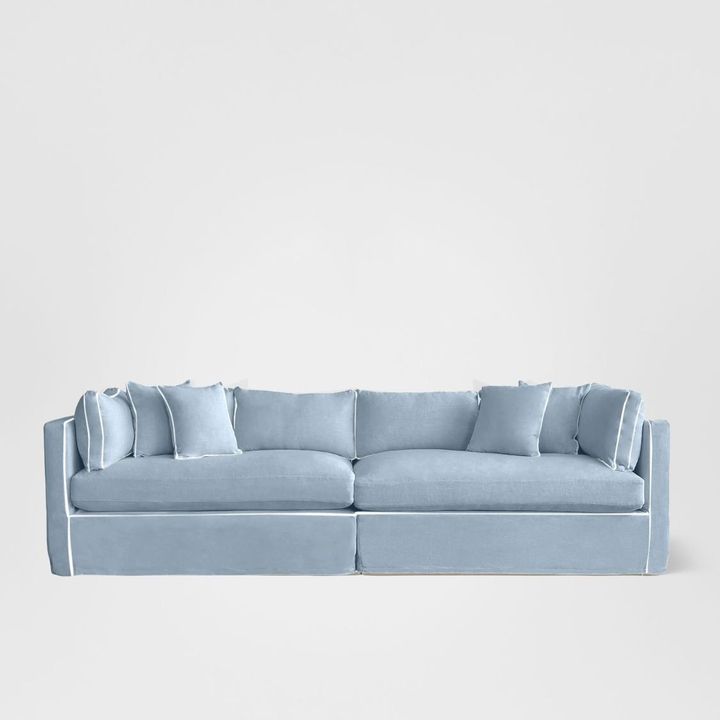 Marbella 4 Seat Sofa Beach W/White piping