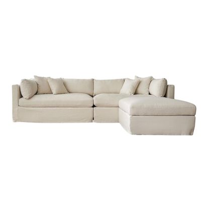 Marbella Modular 4 Seater Sofa Reversible Ottoman Chaise Ivory