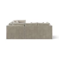 Marbella Modular Sofa Natural with White Piping - Left Facing