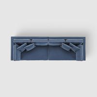 Marbella 4 Seat Sofa Navy W/White Piping