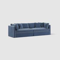 Marbella 4 Seat Sofa Navy W/White Piping