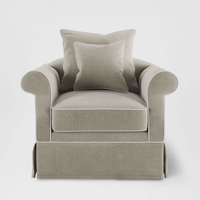 Avalon Hamptons Armchair Natural W/White Piping