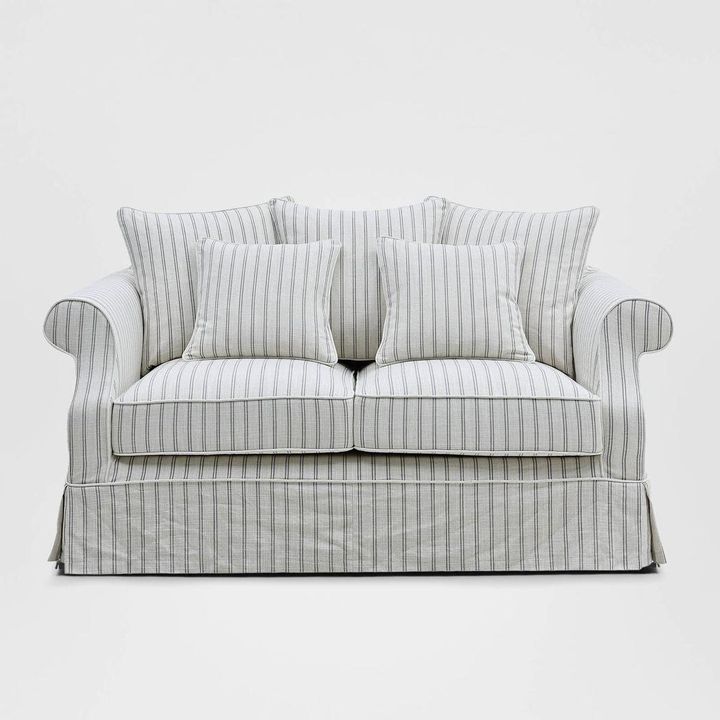 Avalon Hamptons 2 Seat Sofa Stone Stripe