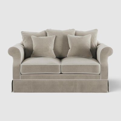 Avalon Hamptons 2 Seat Sofa Natural W/White Piping