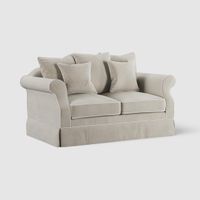 Avalon Hamptons 2 Seat Sofa Natural W/White Piping