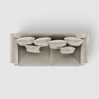 Avalon Hamptons 3 Seat Sofa Natural W/White Piping