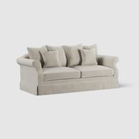 Avalon Hamptons 3 Seat Sofa Natural W/White Piping
