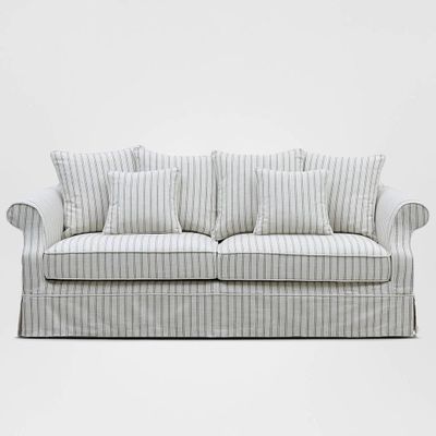 Avalon Hamptons 3 Seat Sofa Stone Stripe