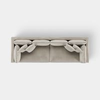 Marbella 4 Seat Sofa Natural with White Piping