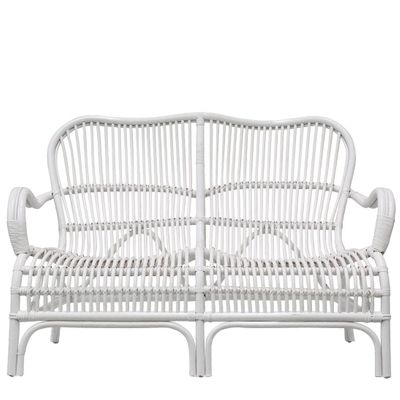 Seville Rattan Two Seater White -Outdoor Undercover