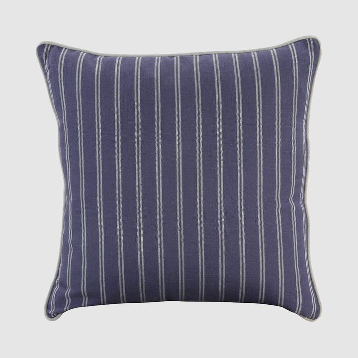 55cm Throw Cushion Navy/White Stripe