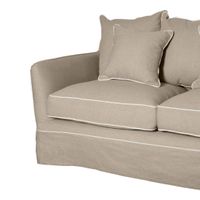Slip Cover Only - Noosa Hamptons 2 Seat Sofa Natural W/White Piping