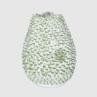 Ceramic Vase with Green Mushroom