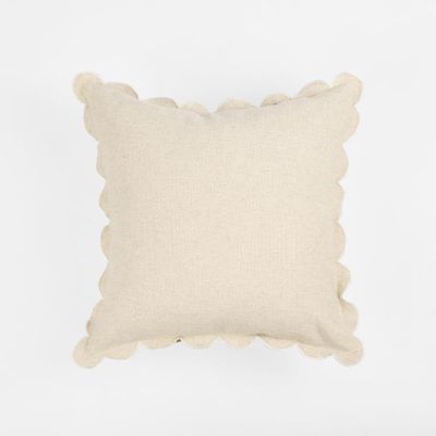 Scallop Cushion Cover 50x50cm White