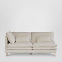 Aura 2 Seater Left Arm Cover Class 7 Natural Linen