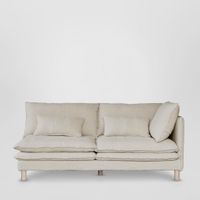 Aura 2 Seater Right Arm Cover Class 7 Natural Linen