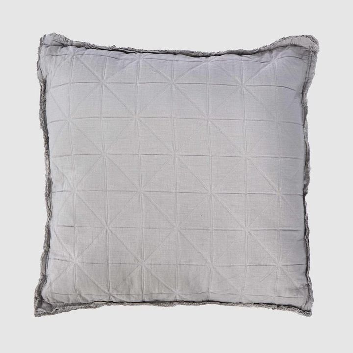 Quilted Cushion Light Grey 50x50 - Cover only